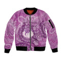 Australia Lupus Awareness Month Personalised Sleeve Zip Bomber Jacket Warrior Purple Ribbon Butterflies Indigenous Art