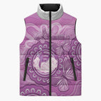 Australia Lupus Awareness Month Personalised Sleeveless Puffer Jacket Warrior Purple Ribbon Butterflies Indigenous Art