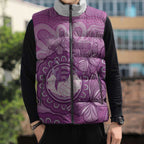 Australia Lupus Awareness Month Personalised Sleeveless Puffer Jacket Warrior Purple Ribbon Butterflies Indigenous Art