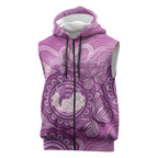 Australia Lupus Awareness Month Personalised Sleeveless Zip Hoodie Warrior Purple Ribbon Butterflies Indigenous Art