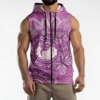 Australia Lupus Awareness Month Personalised Sleeveless Zip Hoodie Warrior Purple Ribbon Butterflies Indigenous Art