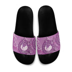 Australia Lupus Awareness Month Personalised Slide Sandals Warrior Purple Ribbon Butterflies Indigenous Art