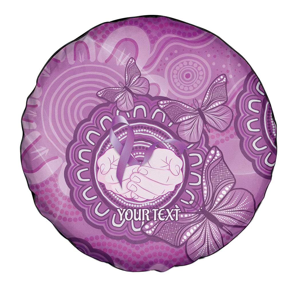 Australia Lupus Awareness Month Personalised Spare Tire Cover Warrior Purple Ribbon Butterflies Indigenous Art