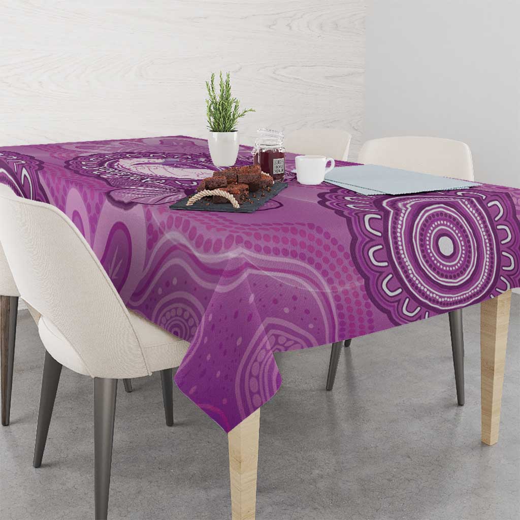 Australia Lupus Awareness Month Personalised Tablecloth Warrior Purple Ribbon Butterflies Indigenous Art