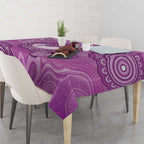 Australia Lupus Awareness Month Personalised Tablecloth Warrior Purple Ribbon Butterflies Indigenous Art