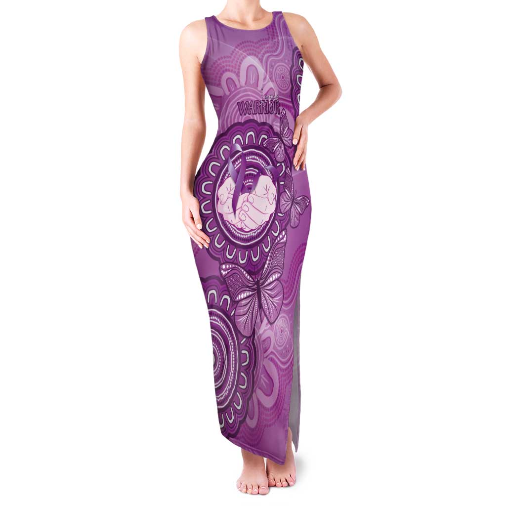 Australia Lupus Awareness Month Personalised Tank Maxi Dress Warrior Purple Ribbon Butterflies Indigenous Art
