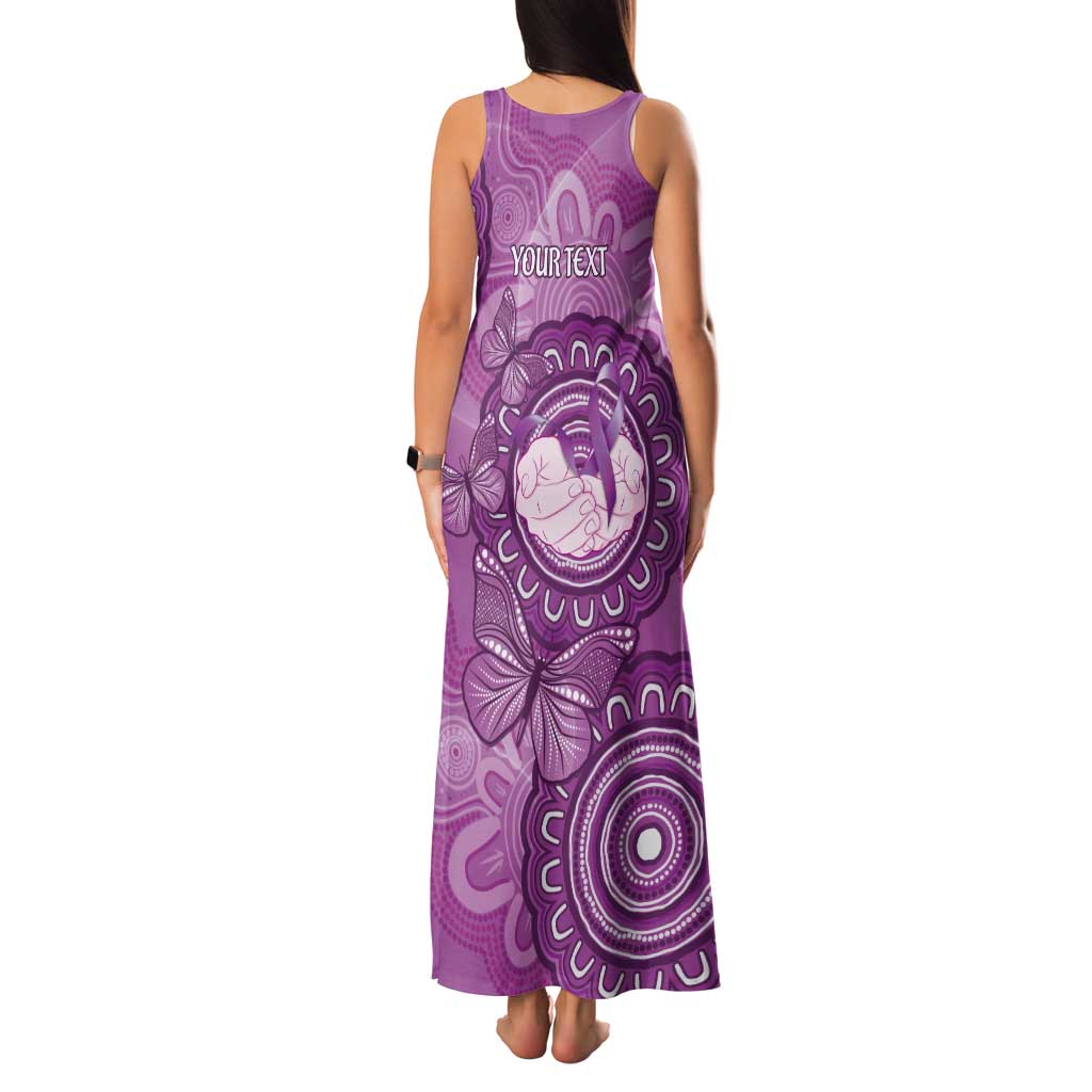 Australia Lupus Awareness Month Personalised Tank Maxi Dress Warrior Purple Ribbon Butterflies Indigenous Art