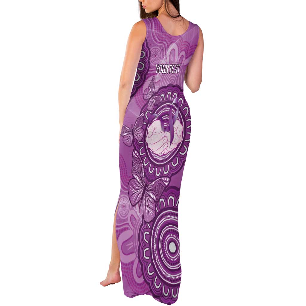 Australia Lupus Awareness Month Personalised Tank Maxi Dress Warrior Purple Ribbon Butterflies Indigenous Art