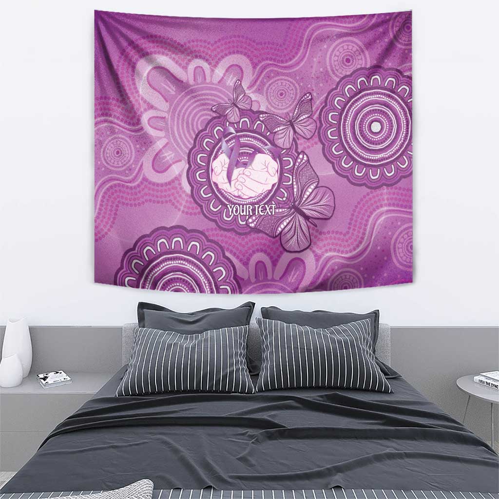 Australia Lupus Awareness Month Personalised Tapestry Warrior Purple Ribbon Butterflies Indigenous Art