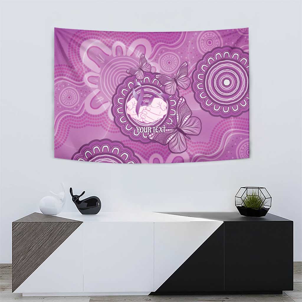 Australia Lupus Awareness Month Personalised Tapestry Warrior Purple Ribbon Butterflies Indigenous Art