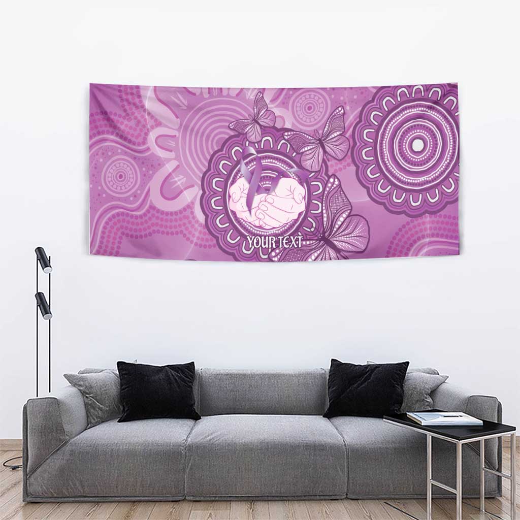 Australia Lupus Awareness Month Personalised Tapestry Warrior Purple Ribbon Butterflies Indigenous Art