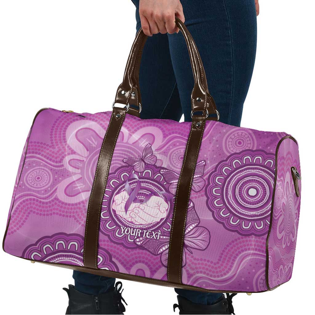 Australia Lupus Awareness Month Personalised Travel Bag Warrior Purple Ribbon Butterflies Indigenous Art