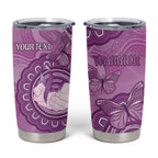 Australia Lupus Awareness Month Personalised Tumbler Cup Warrior Purple Ribbon Butterflies Indigenous Art