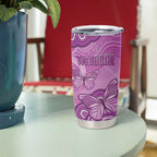 Australia Lupus Awareness Month Personalised Tumbler Cup Warrior Purple Ribbon Butterflies Indigenous Art