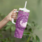 Australia Lupus Awareness Month Personalised Tumbler With Handle Warrior Purple Ribbon Butterflies Indigenous Art