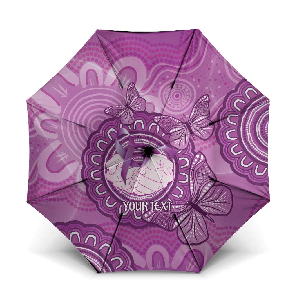 Australia Lupus Awareness Month Personalised Umbrella Warrior Purple Ribbon Butterflies Indigenous Art