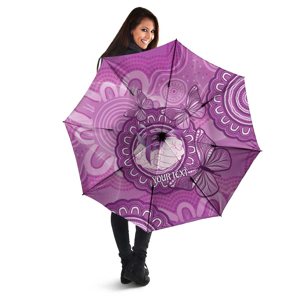 Australia Lupus Awareness Month Personalised Umbrella Warrior Purple Ribbon Butterflies Indigenous Art