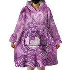Australia Lupus Awareness Month Personalised Wearable Blanket Hoodie Warrior Purple Ribbon Butterflies Indigenous Art