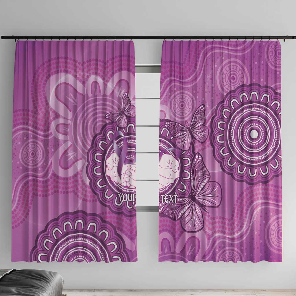 Australia Lupus Awareness Month Personalised Window Curtain Warrior Purple Ribbon Butterflies Indigenous Art