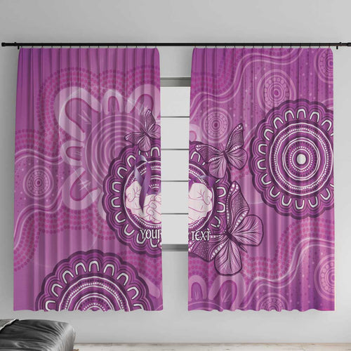 Australia Lupus Awareness Month Personalised Window Curtain Warrior Purple Ribbon Butterflies Indigenous Art