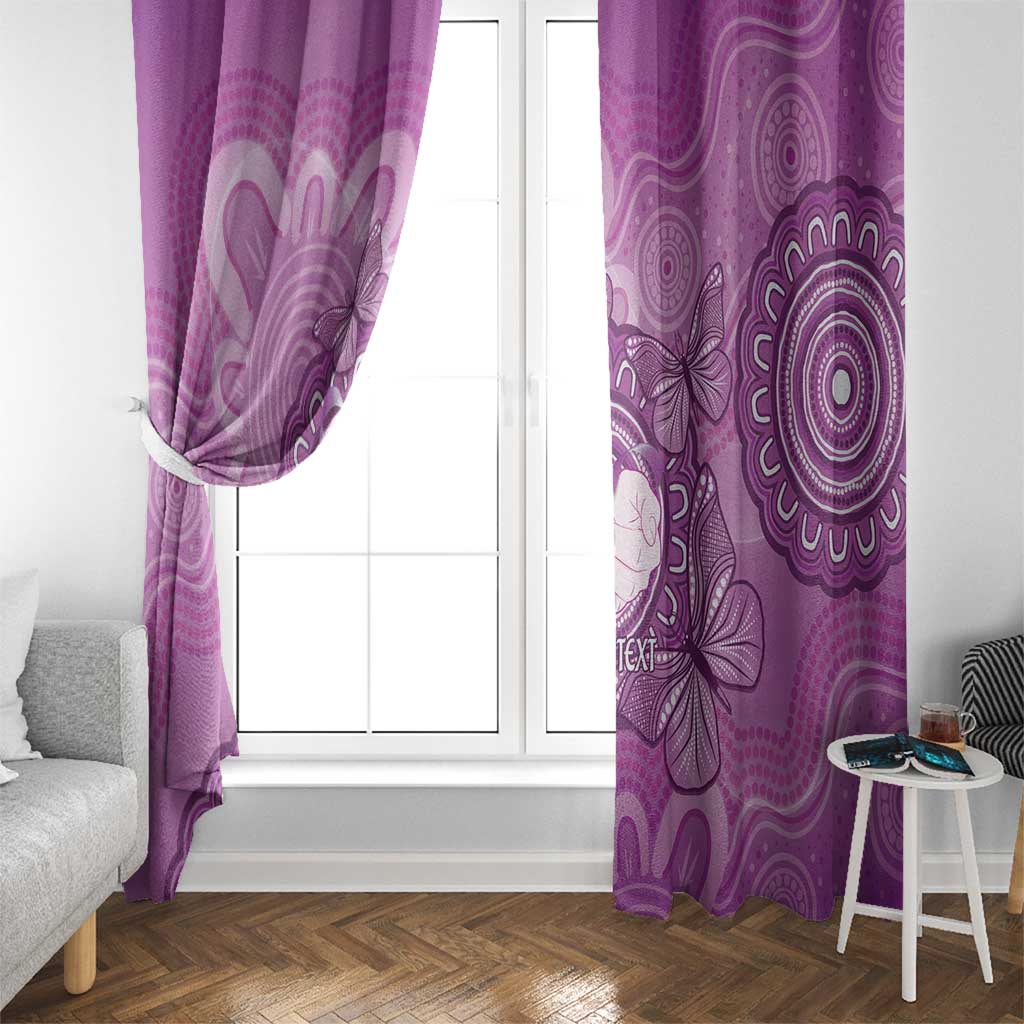 Australia Lupus Awareness Month Personalised Window Curtain Warrior Purple Ribbon Butterflies Indigenous Art