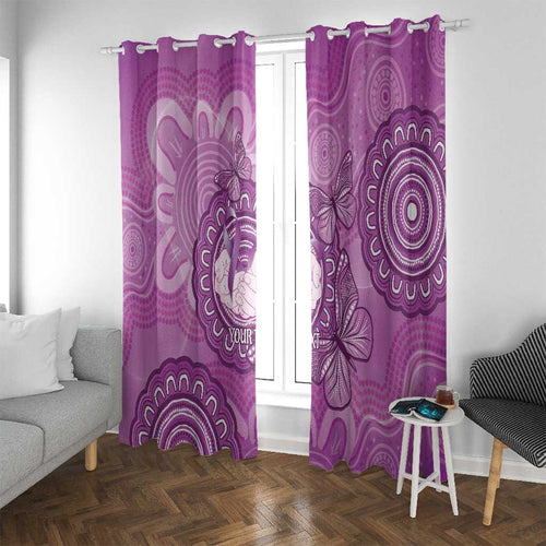 Australia Lupus Awareness Month Personalised Window Curtain Warrior Purple Ribbon Butterflies Indigenous Art