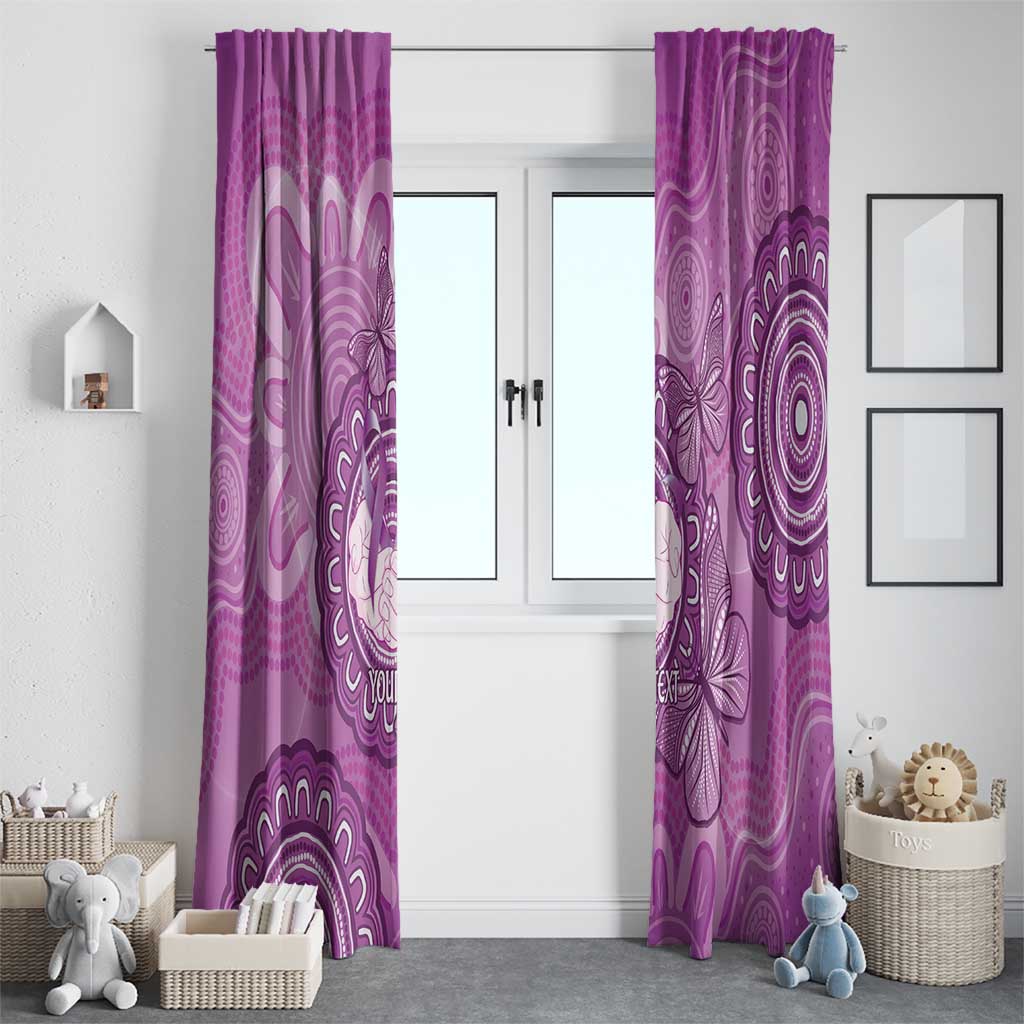 Australia Lupus Awareness Month Personalised Window Curtain Warrior Purple Ribbon Butterflies Indigenous Art
