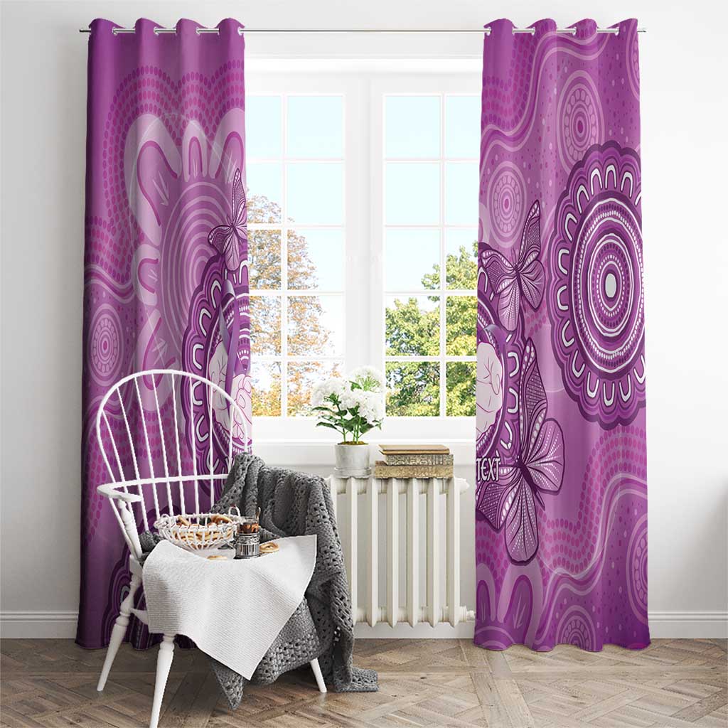 Australia Lupus Awareness Month Personalised Window Curtain Warrior Purple Ribbon Butterflies Indigenous Art