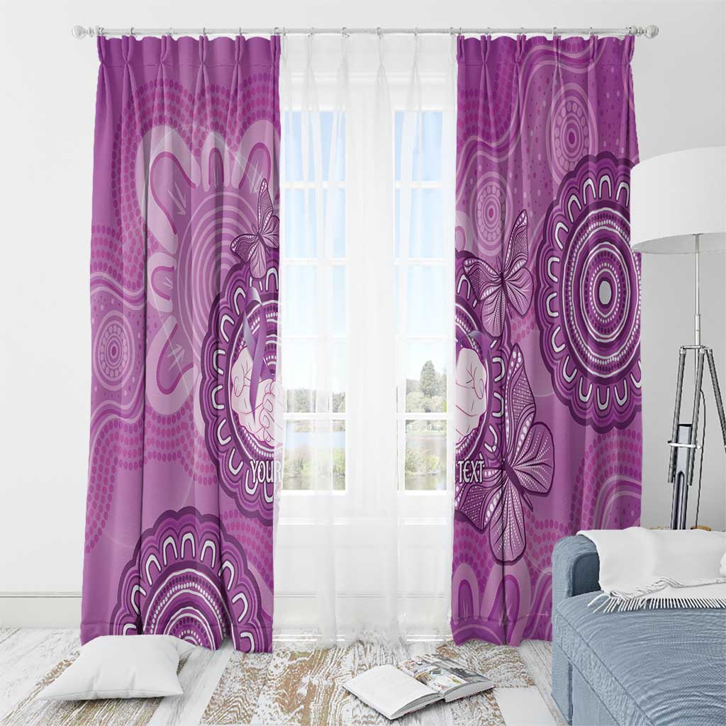 Australia Lupus Awareness Month Personalised Window Curtain Warrior Purple Ribbon Butterflies Indigenous Art