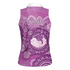 Australia Lupus Awareness Month Personalised Women Sleeveless Polo Shirt Warrior Purple Ribbon Butterflies Indigenous Art