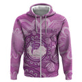 Australia Lupus Awareness Month Personalised Zip Hoodie Warrior Purple Ribbon Butterflies Indigenous Art