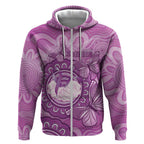 Australia Lupus Awareness Month Personalised Zip Hoodie Warrior Purple Ribbon Butterflies Indigenous Art