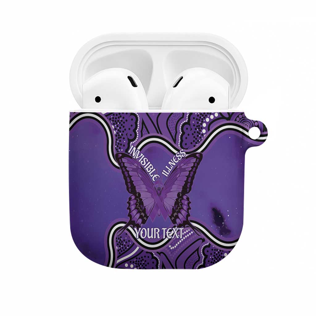 Australia Lupus Awareness Month Personalised AirPods Case Butterfly Purple Ribbon Invisible Illness Indigenous Art