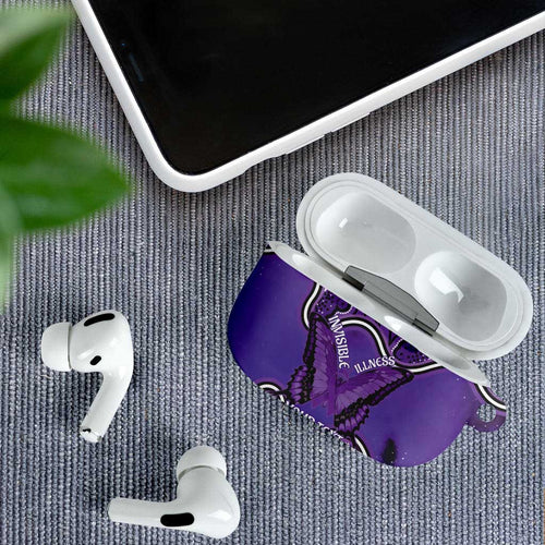 Australia Lupus Awareness Month Personalised AirPods Case Butterfly Purple Ribbon Invisible Illness Indigenous Art