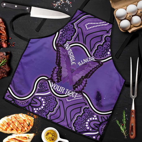 Australia Lupus Awareness Month Personalised Apron Butterfly Purple Ribbon Invisible Illness Indigenous Art