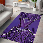 Australia Lupus Awareness Month Personalised Area Rug Butterfly Purple Ribbon Invisible Illness Indigenous Art
