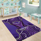 Australia Lupus Awareness Month Personalised Area Rug Butterfly Purple Ribbon Invisible Illness Indigenous Art