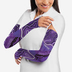 Australia Lupus Awareness Month Personalised Arm Sleeves Butterfly Purple Ribbon Invisible Illness Indigenous Art