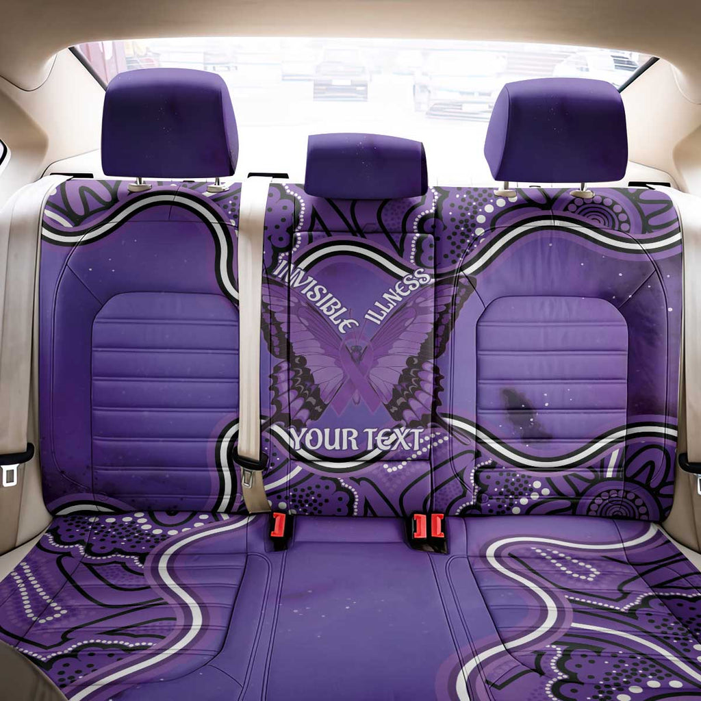 Australia Lupus Awareness Month Personalised Back Car Seat Cover Butterfly Purple Ribbon Invisible Illness Indigenous Art