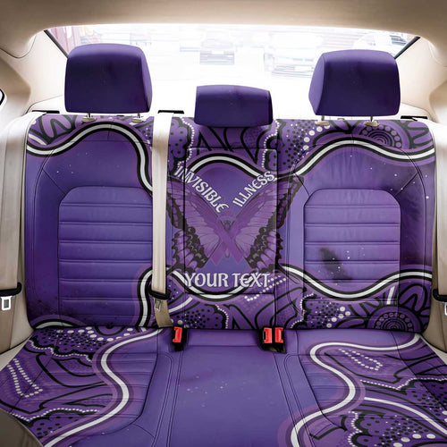Australia Lupus Awareness Month Personalised Back Car Seat Cover Butterfly Purple Ribbon Invisible Illness Indigenous Art