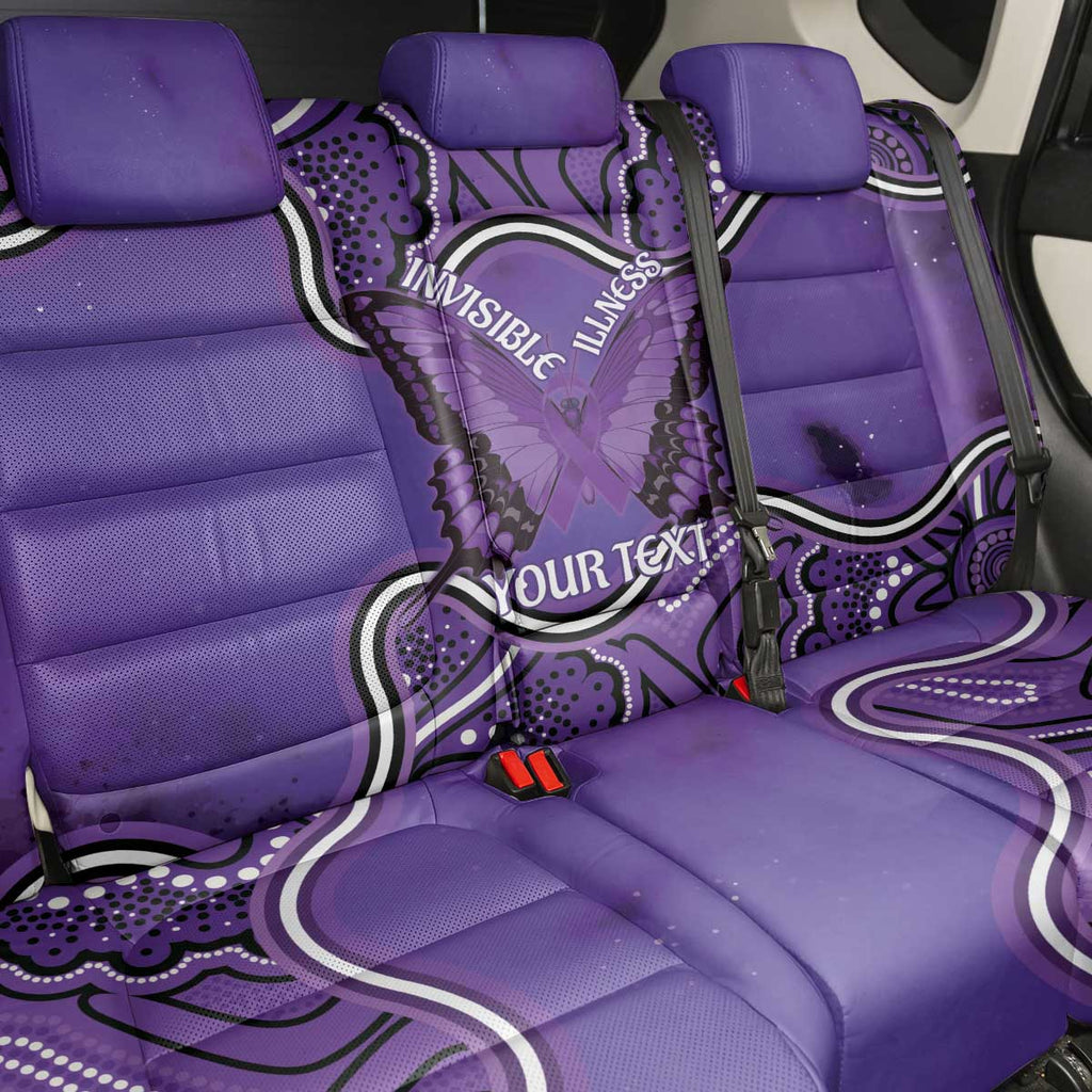 Australia Lupus Awareness Month Personalised Back Car Seat Cover Butterfly Purple Ribbon Invisible Illness Indigenous Art