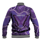 Australia Lupus Awareness Month Personalised Baseball Jacket Butterfly Purple Ribbon Invisible Illness Indigenous Art