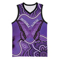 Australia Lupus Awareness Month Personalised Basketball Jersey Butterfly Purple Ribbon Invisible Illness Indigenous Art