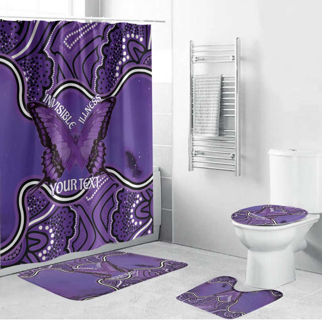 Australia Lupus Awareness Month Personalised Bathroom Set Butterfly Purple Ribbon Invisible Illness Indigenous Art