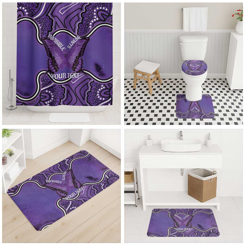 Australia Lupus Awareness Month Personalised Bathroom Set Butterfly Purple Ribbon Invisible Illness Indigenous Art