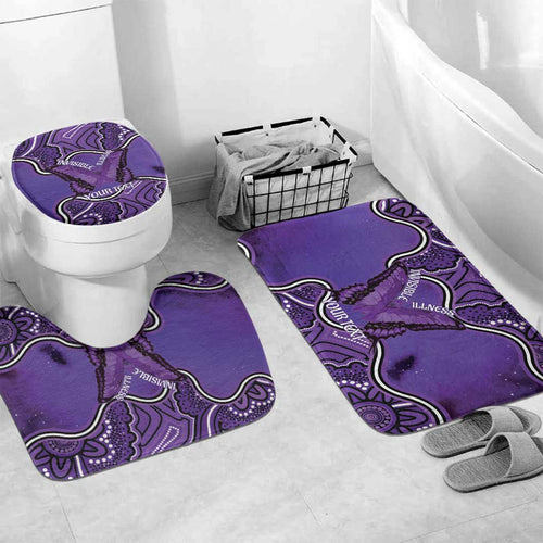 Australia Lupus Awareness Month Personalised Bathroom Set Butterfly Purple Ribbon Invisible Illness Indigenous Art