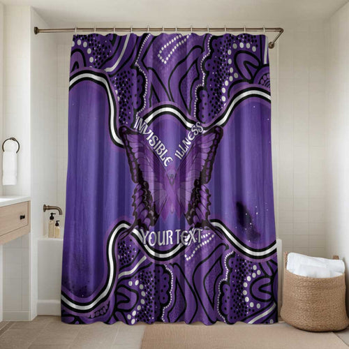 Australia Lupus Awareness Month Personalised Bathroom Set Butterfly Purple Ribbon Invisible Illness Indigenous Art