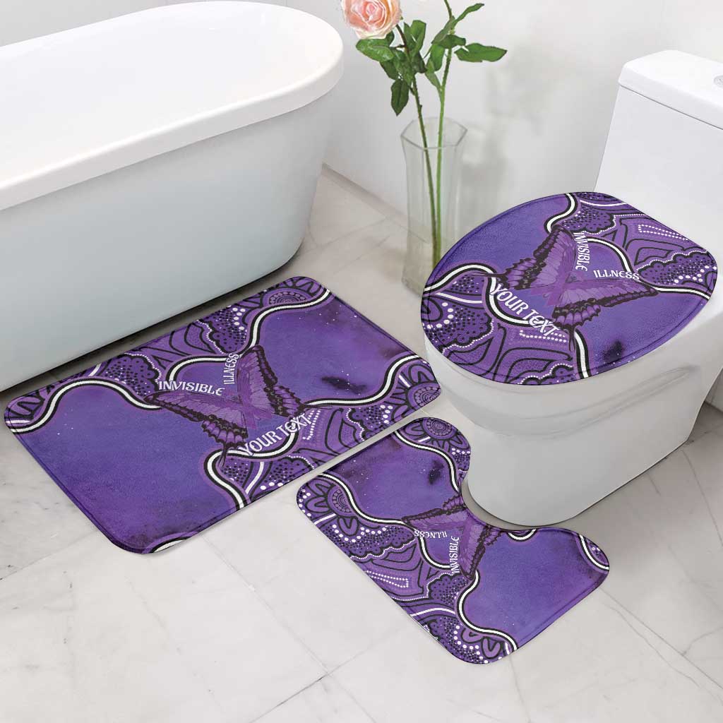 Australia Lupus Awareness Month Personalised Bathroom Set Butterfly Purple Ribbon Invisible Illness Indigenous Art
