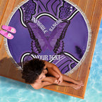 Australia Lupus Awareness Month Personalised Beach Blanket Butterfly Purple Ribbon Invisible Illness Indigenous Art