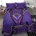 Australia Lupus Awareness Month Personalised Bedding Set Butterfly Purple Ribbon Invisible Illness Indigenous Art